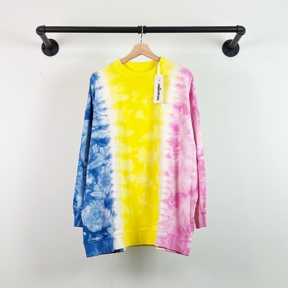 NWT Wrangler Oversized Multicolor Tie Dye Sweatshirt - Picture 3 of 6